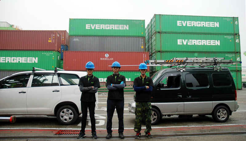 Data center servers with blue lighting showing technology infrastructure